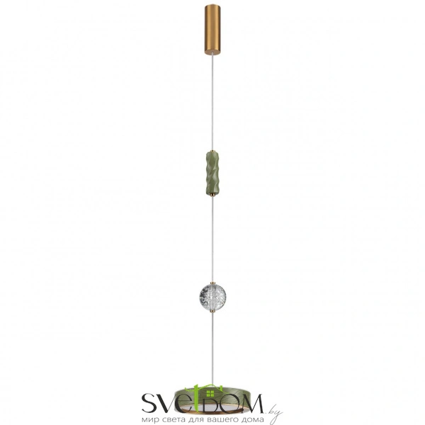 5450/32LA L-VISION ODL_EX26 015 зеленый/античная бронза/металл/керамика/хрусталь/акрил Подвес LED x 32W 2000К/3000K/4000K/переключ. RIVERA