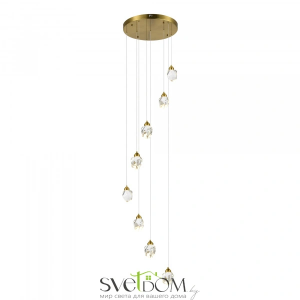 SL6114.203.08 Светильник подвесной ST-Luce Золотистый/Прозрачный LED 8*3W 3000K CASCATO