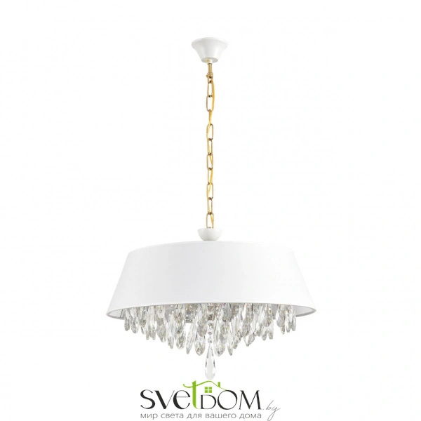 8374/6 CLASSI LN26 118 латунь/белый/прозрачный, металл/текстиль/хрусталь Люстра подвесная E27 6*60W 220V MITRIM