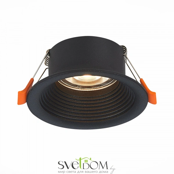 ST202.408.01 Св-к встр. Черный GU10 1*50W  D89xH40 220V Без ламп Встраиваемые светильники