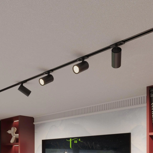 359915 PORT NT26 000 черный Светильник однофазный трехжильный трековый IP20 LED 15W 220-240V 4000К SELENE NOVOTECH