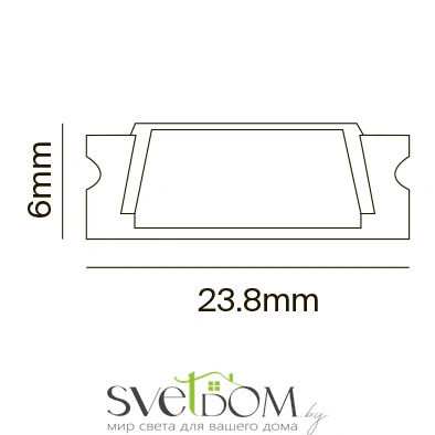 Алюминиевый профиль накладной  23x6 ALM002S-2M Алюминиевый профиль накладной  23x6 ALM002S-2M