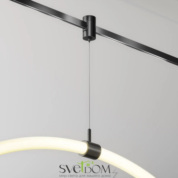 Коннектор с тросовым подвесом Tau в шинопровод Flarity черный