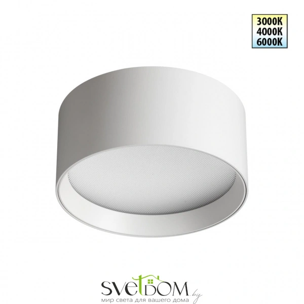 359596 OVER NT25 000 белый Светильник накладной светодиодный с переключ. цв. температуры IP20 LED 18W 220-240V 3000К\4000К\6000К ORBIS