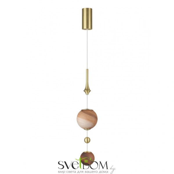 5457/4L MODERN ODL_EX26 051 светлая сатин.латунь/белый/бежевый/коричневый/металл/стекло Подвес LED x 4W 2500K CALLISTO