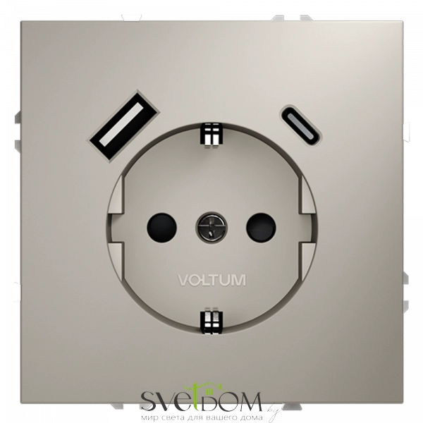 Розетка с USB, A+C Voltum S70 VLS040503 