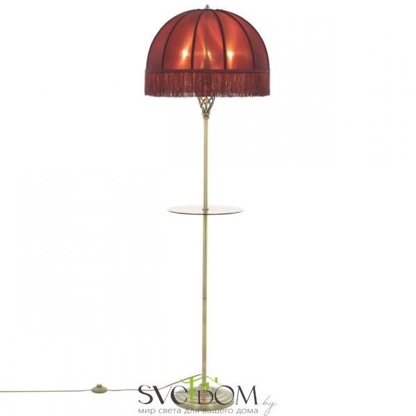 Citilux Базель CL407933T Торшер бронза со столиком и красным абажуром