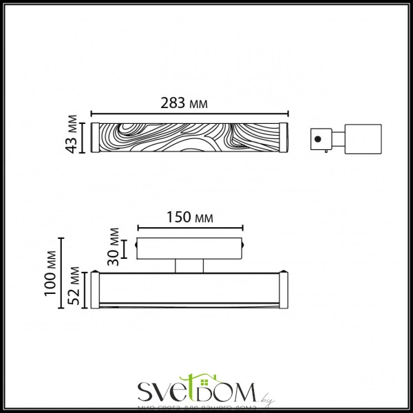 5450/10WLB L-VISION ODL_EX26 015 коричневый/античная бронза/металл/керамика/акрил Настенный светильник с выкл. LED x 10W 2000К/3000K/4000K/переключ. RIVIE