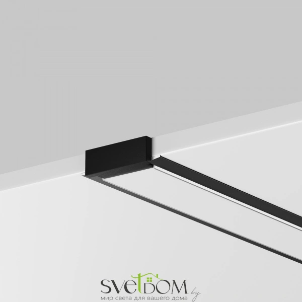 Алюминиевый профиль встраиваемый с накладным фланцем 22x6 (Черный, 2 м), ALM-004-B-2M 632010