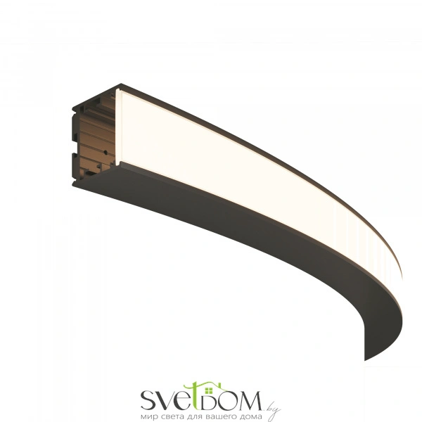 Радиусный профиль 35x35 Ø1500мм внешний 1/4 круга черный ALM-3535R-B-EX-90°-1.5M