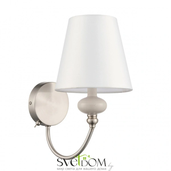 8283/1W CLASSI LN26 051 никель/белый, металл/керамика/текстиль Бра Е14 1*40W 220V KENTUKI