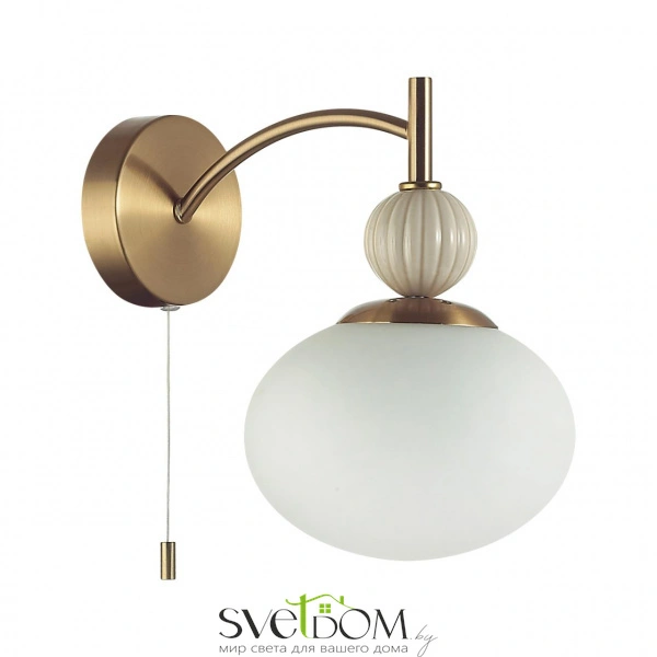 8272/1W NEOCLASSI LN26 039 латунь/бежевый/белый, металл/керамика/стекло Бра Е14 1*40W 220V GLORIYA