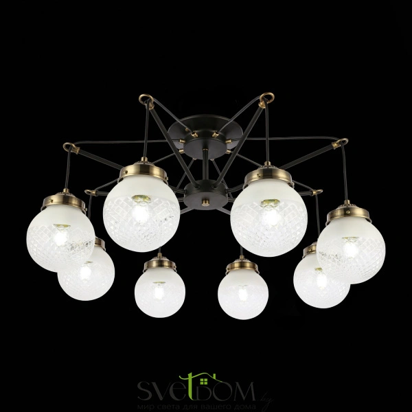 SLE110302-08 Светильник потолочный Черный, Бронза/Прозрачный, Белый E27 8*60W STRICCE