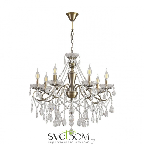 8346/7 CLASSI LN26 089 бронза/прозрачный, металл/хрусталь Люстра потолочная E14 7*40W 220V LUINA