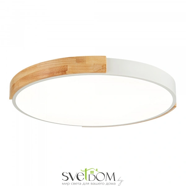 SLE201352-01 Светильник потолочный Белый, Светлое дерево/Белый LED 1*40W 3000K/4000K/6000K DELIA