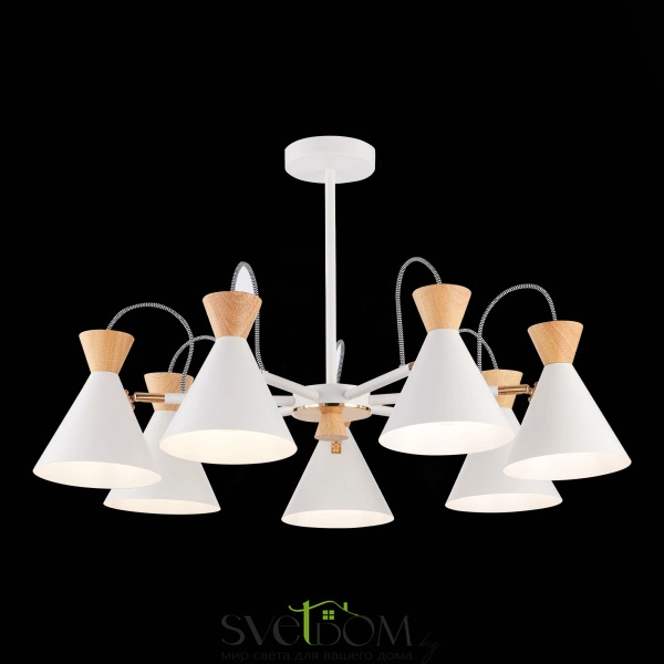 SLE125102-07 Светильник потолочный Белый, Золотистый/Белый, Светлое дерево E14 7*40W MODICA