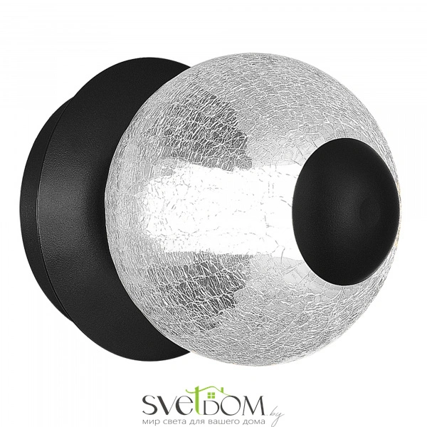 SL6120.401.01 Светильник настенный ST-Luce Черный/Прозрачное кракелированное стекло LED 1*8,5W 3000K PEEK