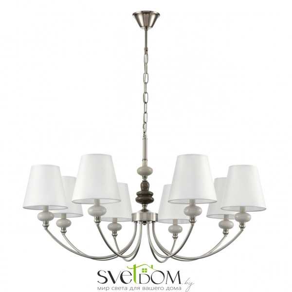 8283/8 CLASSI LN26 052 никель/белый, металл/керамика/текстиль Люстра Е14 8*40W 220V KENTUKI