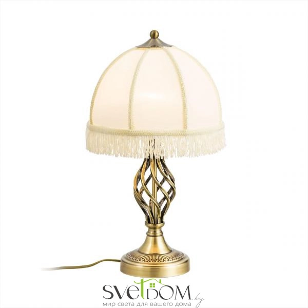 Citilux Базель CL407800 Настольная лампа с бежевым абажуром Бронза