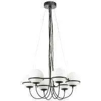 Lightstar 803267 Люстра GLOBO 6х40W E14 ЧЕРНЫЙ МАТОВЫЙ/БЕЛЫЙ