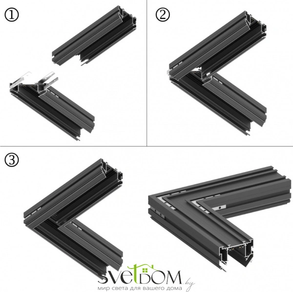 135306 PORT NT25 205 черный Соединительная планка угловая для шинопроводов арт.135304-135305 IP20 VECTOR