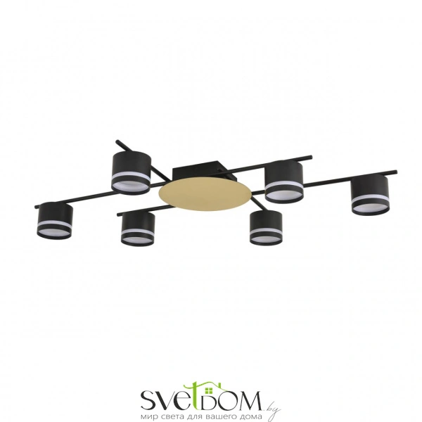 8304/6C COMFI LN26 238 золотой/черный, металл/акрил Светильник потолочный GX53 LED 6*7W 220V BENUA