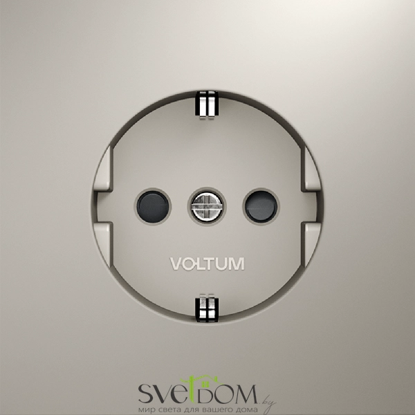Розетка Voltum S70 с заземлением и шторками в цвете кашемир