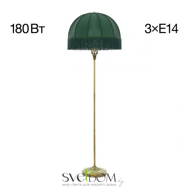 Citilux Базель CL407932 Торшер бронза с зелёным абажуром