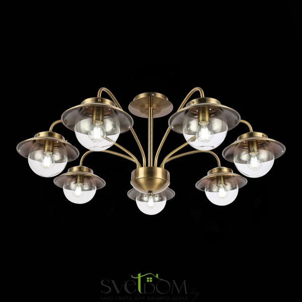 SLE110102-07 Светильник потолочный Античная бронза/Прозрачный E14 7*40W GARONNI