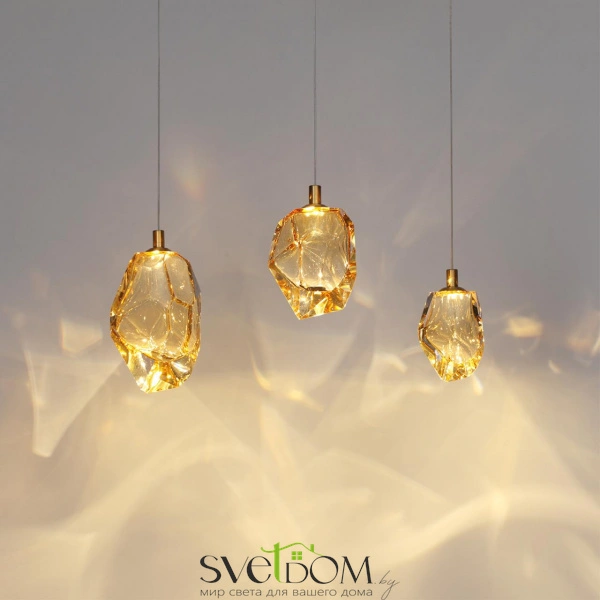 7111/4LB L-VISION ODL25 Подвесной светильник  бронзовый/янтарное стекло/металл IP20 LED 4W 300Лм 3000K 200° 220V GEMME