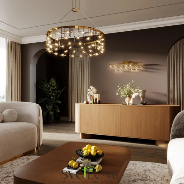 7060/44L HIGHTECH ODL26 287 светильник нерж/сталь золото IP20 LED 44W 3960Лм 3000K 220V ZAHA