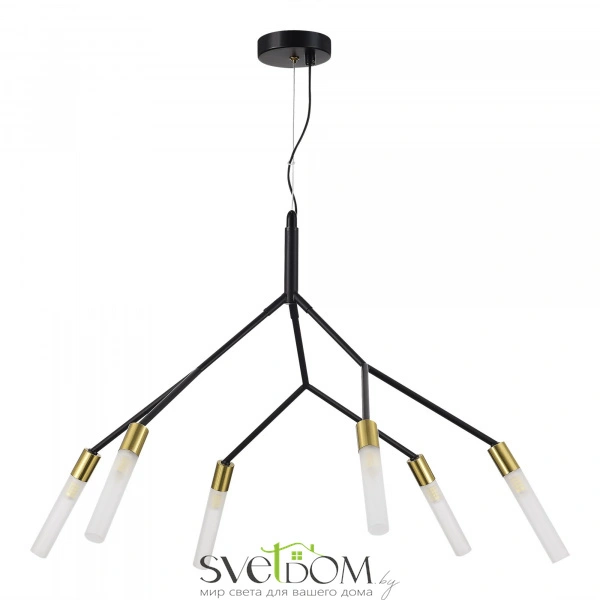 SLE1129-403-06 Светильник подвесной Черный, латунь/Белый G9 6*5W KAITO