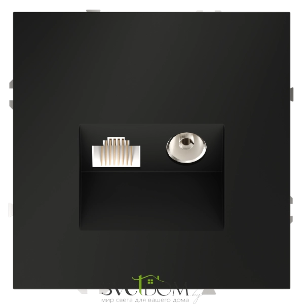 Розетка TV+RJ Voltum S70 Черный VLS060708 Voltum VLS060708