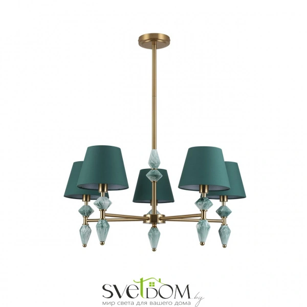 8275/5 CLASSI LN26 050 латунь/зеленый, металл/керамика/ткань Люстра Е14 5*40W 220V VERMONT