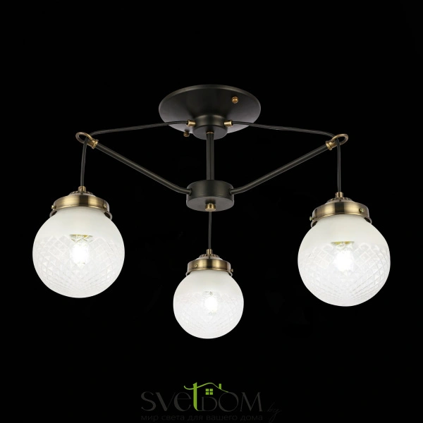 SLE110302-03 Светильник потолочный Черный, Бронза/Прозрачный, Белый E27 3*60W STRICCE