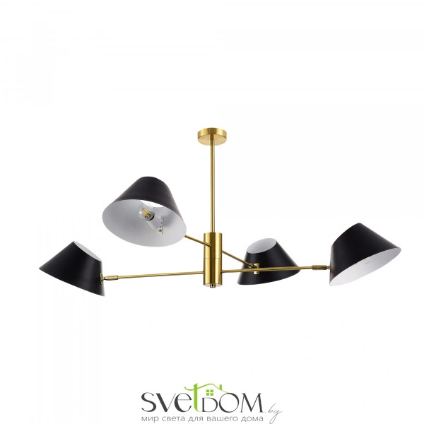 SLE1253-343-04 Светильник подвесной Латунь/Черный, Белый E14 4*60W NORBI