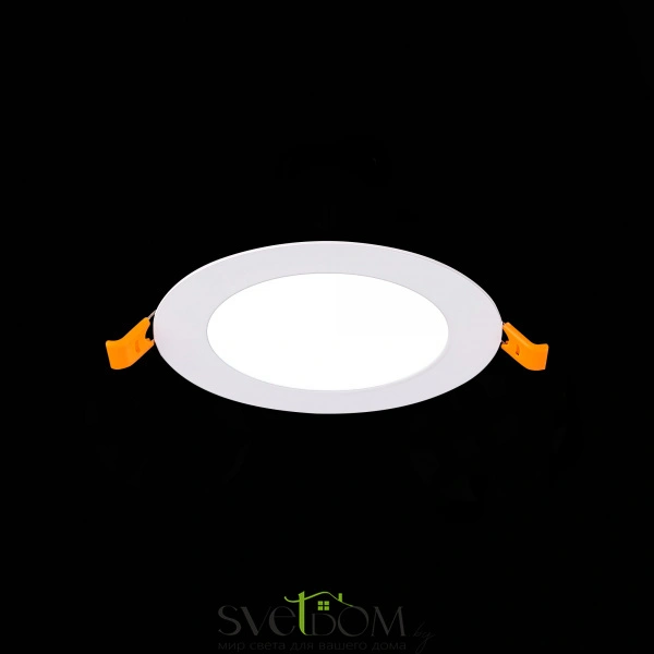 ST209.538.06 Св-к встр. Белый LED 1*6W 3000K 330Lm Ra80 110° IP20 D120xH8 90-265V Встраиваемые светильники