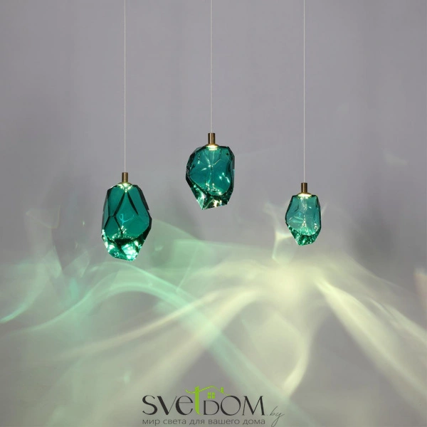 7110/4LA L-VISION ODL25 Подвесной светильник бронзовый/бирюз. стекло/металл IP20 LED 4W 300Лм 3000K 200° 220V GEMME