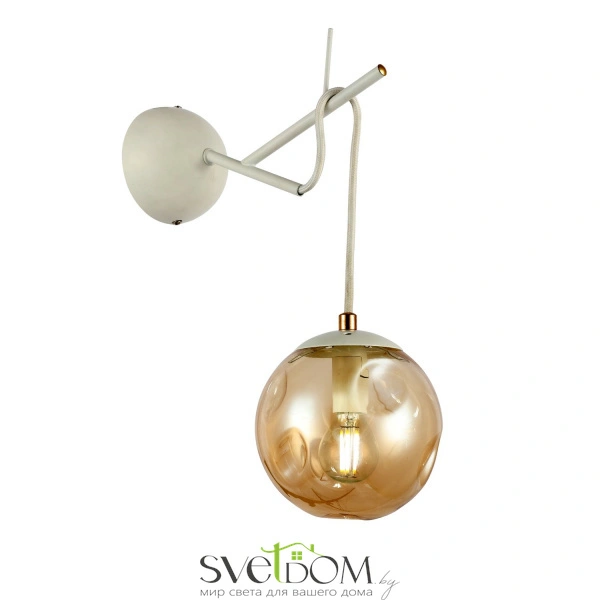 SLE110201-01 Светильник настенный Белый/Янтарный E14 1*40W CALLETTA