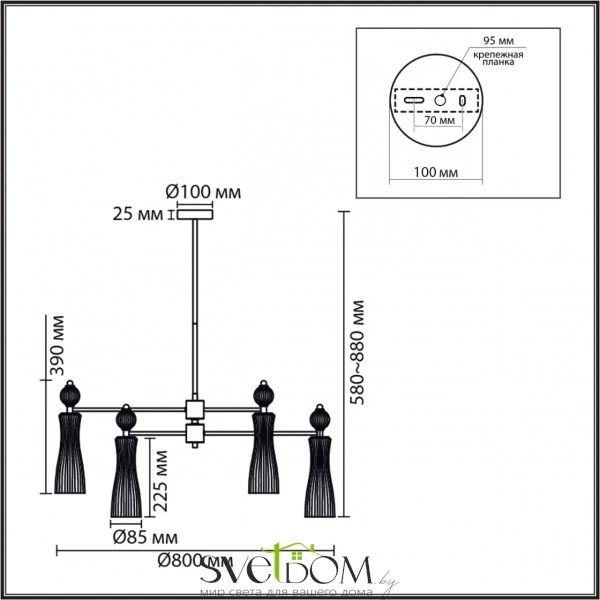 8268/8 NEOCLASSI LN26 160 хром/белый/прозрачный, металл/керамика/стекло Люстра Е14 8*40W 220V EMILY