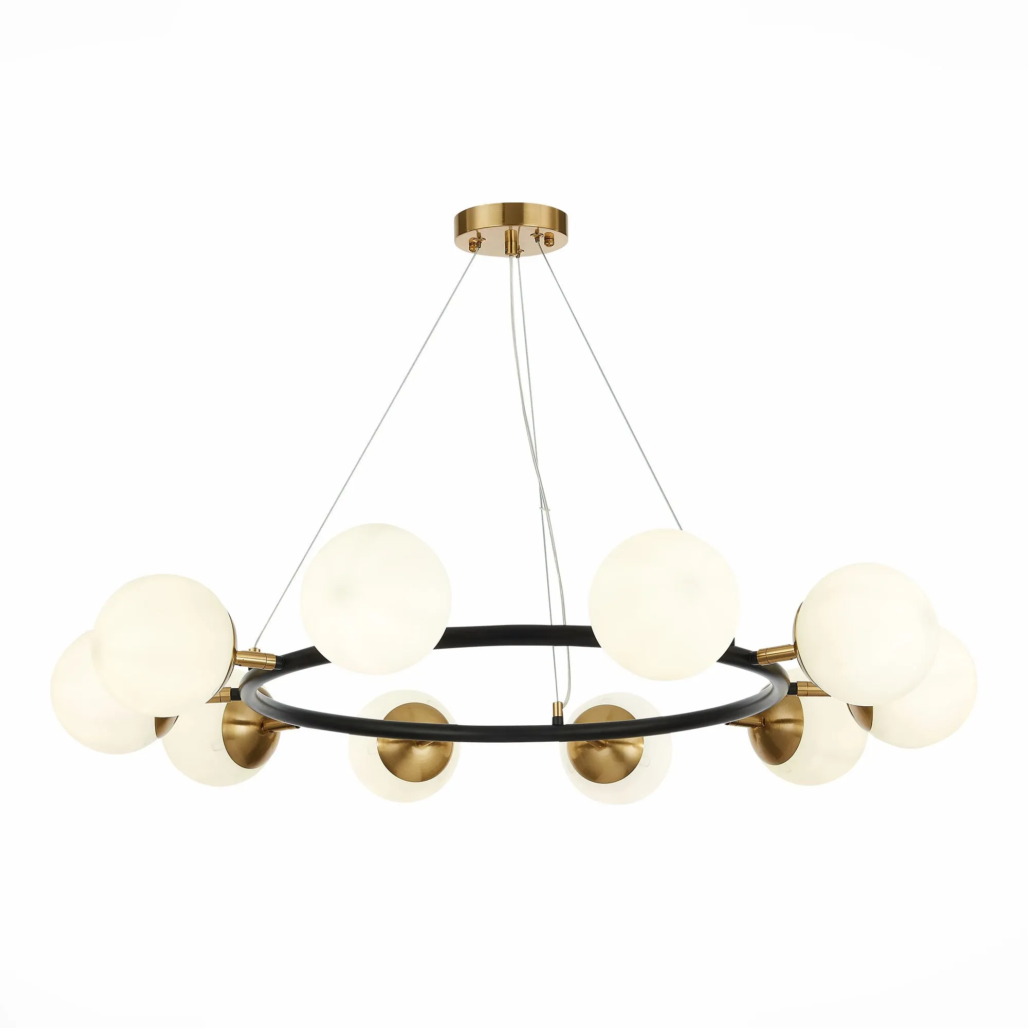 SLE220403-10 Светильник подвесной Черный, Латунь/Белый E27 10*60W FORLI