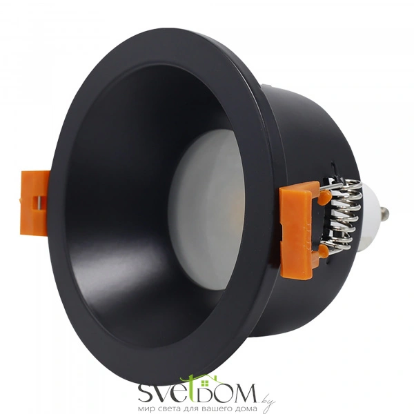 ST256.408.01 Св-к встр. Черный GU10 1*50W  IP65 D85xH53 220V Без ламп Встраиваемые светильники