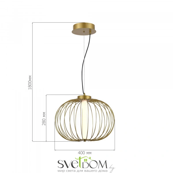 SL6124.203.01 Светильник подвесной ST-Luce Золотистый/Золотистый LED 1*10W 3000K SLICE