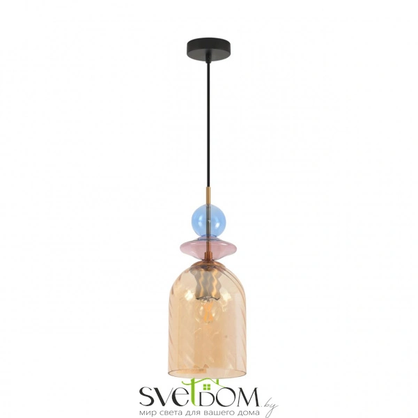 8298/1A MODERNI LN26 368 бронза/амбер/розовый/голубой, металл/стекло Подвес E27 1*40W 220V IRIME