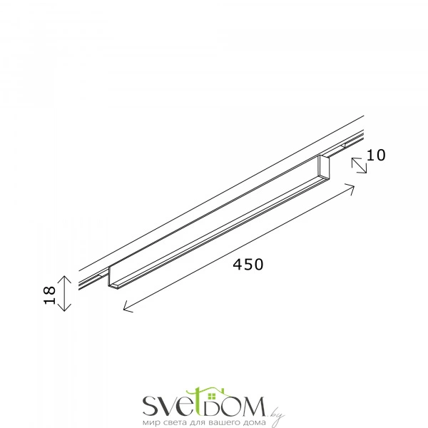 ST665.446.12 Магнитный трековый светильник Черный LED 1*12W 4000K 320Lm Ra>80 100° IP20 L450xW10xH18 SUPER5