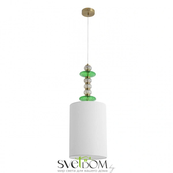 8337/1A MODERNI LN26 144 бронза/белый/зеленый, металл/стекло/текстиль Подвес E27 60W 220V ILMIRA
