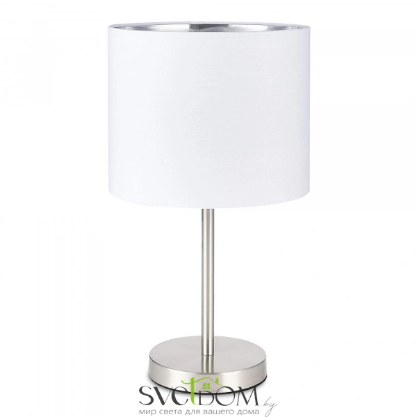SLE300554-01 Прикроватная лампа Никель/Белый, Серебристый E27 1*40W BRESCIA