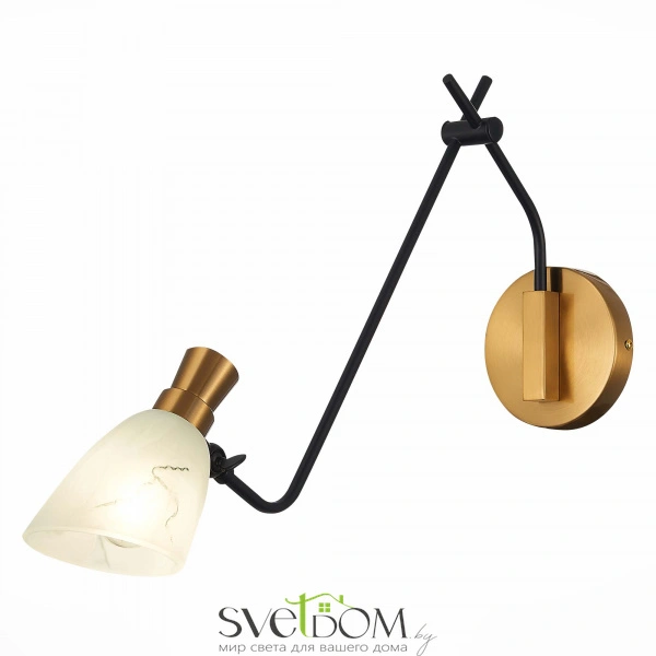 SLE205401-01 Светильник настенный Черный, Латунь/Белый E14 1*60W LITA