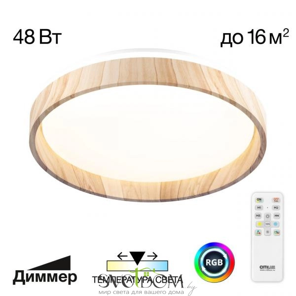 Citilux ENZO CL753352G LED RGB Светильник с пультом Клён