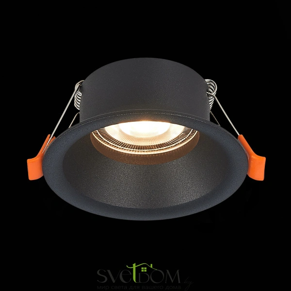 ST201.408.01 Св-к встр. Черный GU10 1*50W  D89xH40 220V Без ламп Встраиваемые светильники